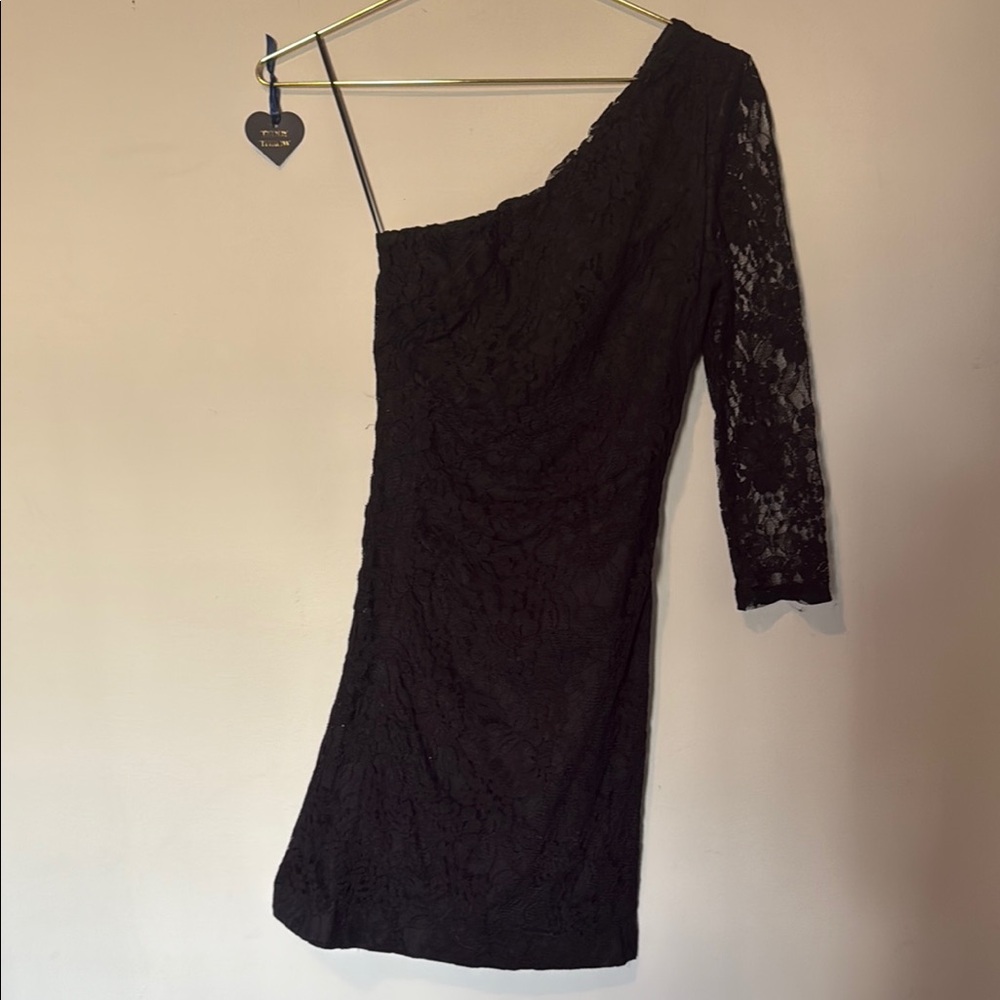 Express Black Asymmetrical One Shoulder Dress